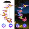 Solar Butterfly Wind Chime 7 Color Changing Wind Chime for Outside IPX4 Waterproof Outdoor Garden Yard Decor