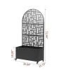Metal Garden Bed with Trellis, 70 Inch Height Metal Planter Box with Trellis, Garden Box for Climbing Plants Vegetable