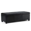 Avalon - Storage Ottoman Bench - Midnight Black