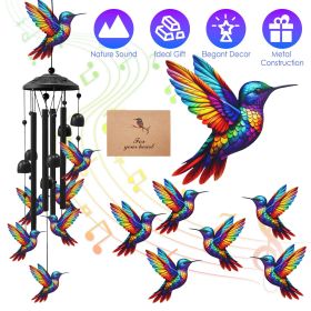 Wind Chimes for Outside Metal Wind Chimes with Aluminum Tubes Deep Soothing Sound Decor for Garden Yard Home Patio Gift for Women Men (Type: Hummingbird)