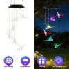 1Pc / 2Pcs Options -- Solar Dragonfly Wind Chimes 7 Color Changing Wind Chimes for Outside IPX4 Waterproof Outdoor Garden Yard Decor Spring Summer