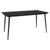 Patio Dining Table Black 74.8"x35.4"x29.1" Steel and Glass
