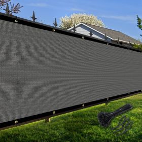 Artpuch Privacy Fence Screen Dark Grey Customized Outdoor Mesh Panels for Backyard, Balcony,Patio,Construction Site with Zip Ties (size: 6x86 ft)