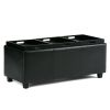Avalon - Storage Ottoman - Midnight Black