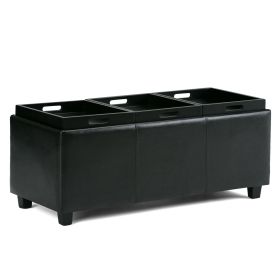 Avalon - Storage Ottoman - Midnight Black (Color: as Pic)