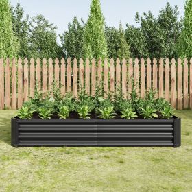 Raised Garden Bed Outdoor, 6Ã—3Ã—1ft , Metal Raised Rectangle Planter Beds for Plants, Vegetables, and Flowers - Black (Color: as Pic)