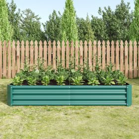 Raised Garden Bed Outdoor, 6Ã—3Ã—1ft , Metal Raised Rectangle Planter Beds for Plants, Vegetables, and Flowers - Green (Color: as Pic)