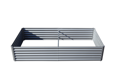 6x3x1ft Galvanized Raised Garden Bed, Outdoor Planter Garden Boxes Large Metal Planter Box for Gardening Vegetables Fruits Flowers, Silvery (Color: as Pic)