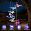 Solar Butterfly Wind Chime 7 Color Changing Wind Chime for Outside IPX4 Waterproof Outdoor Garden Yard Decor