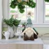 Christmas Gnomes Plush Decorations Handmade Scandinavian Tomte Stuffed Santa with Branch and Bag Xmas Decor for Home Kitchen Farmhouse Tiered Tray -