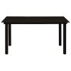 Patio Dining Table Black 59.1"x31.5"x29.1" Steel and Glass