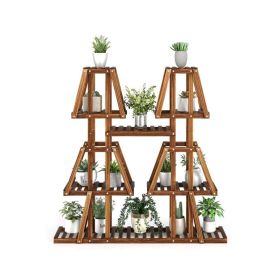 Indoor & Outdoor Wood Plant Stand for Multiple Plants (Color: As Pic Show, Type: Style A)