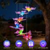 Solar Butterfly Wind Chime 7 Color Changing Wind Chime for Outside IPX4 Waterproof Outdoor Garden Yard Decor