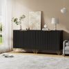 Sideboard Storage Cabinet with Adjustable Shelves, Buffet Cabinet, Elegant Fashionable Storage Cabinet with Golden Handle and Metal Legs