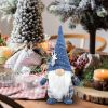 Christmas Gnomes Plush Decorations Handmade Scandinavian Tomte Stuffed Santa with Branch and Bag Xmas Decor for Home Kitchen Farmhouse Tiered Tray -