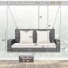 2-Person Patio PE Wicker Hanging Porch Swing Bench Chair Cushion 800 Pounds