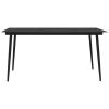 Patio Dining Table Black 74.8"x35.4"x29.1" Steel and Glass
