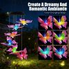 Solar Butterfly Wind Chime 7 Color Changing Wind Chime for Outside IPX4 Waterproof Outdoor Garden Yard Decor