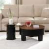 Round Nesting Coffee Table Set of 2, Coffee Table with Storage Drawer for Living Room