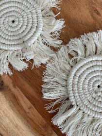 MacramÃ© Drink Coasters; (7inch) (Color: Stacked)