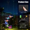 Solar Butterfly Wind Chime 7 Color Changing Wind Chime for Outside IPX4 Waterproof Outdoor Garden Yard Decor
