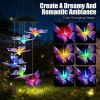 Solar Butterfly Wind Chime 7 Color Changing Wind Chime for Outside IPX4 Waterproof Outdoor Garden Yard Decor