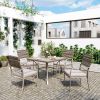Pamapic Outdoor Dining Sets for 4 with Iron Frame & Rattan Backrest
