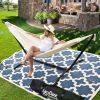 Double Hammock with Space Saving Steel Stand Includes Portable Carrying Case and Head Pillow, 450 Pounds Capacity