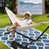 Double Hammock with Space Saving Steel Stand Includes Portable Carrying Case and Head Pillow, 450 Pounds Capacity