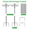 Outdoor Shepherds Hook Adjustable Height Metal Garden Hanger with 5-Prong Base & Double Hooks for Bird Feeders, Lanterns, Wedding Patio Decor  for Bir