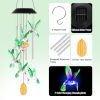 1Pc/2Pcs Options -- Solar Hummingbird Wind Chime with Aluminum Tubes 7 Color Changing Wind Chime for Outside IPX4 Waterproof Outdoor Garden Yard Decor