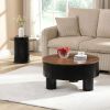 Round Nesting Coffee Table Set of 2, Coffee Table with Storage Drawer for Living Room