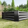Raised Garden Bed Outdoor, 6Ã—3Ã—1ft , Metal Raised Rectangle Planter Beds for Plants, Vegetables, and Flowers - Black