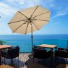 10 Feet Outdoor Patio Umbrella with Bright Solar LED Lights
