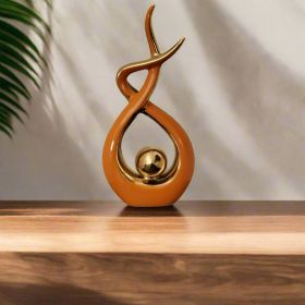Ember Echoes â€“ Modern Ceramic Home Decor Sculpture Accent (Color: ORG-GOLD-TALL)