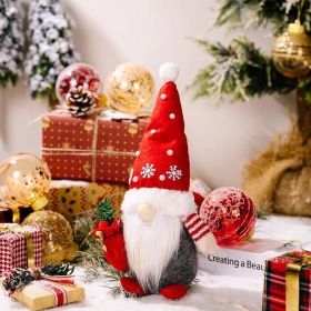 Christmas Gnomes Plush Decoration,Gnome Plush Christmas Decoration Handmade Swedish Dwarf Scandinavian Tomte Elf Gnomes for Home Office Table Decor (Color: Red)