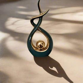 Ember Echoes â€“ Modern Ceramic Home Decor Sculpture Accent (Color: TGRN-GOLD-TALL)