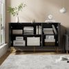 Sideboard Storage Cabinet with Adjustable Shelves, Buffet Cabinet, with Golden Handle and Metal Legs