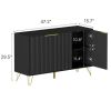 Sideboard Storage Cabinet with Adjustable Shelves, Buffet Cabinet, with Golden Handle and Metal Legs