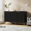 Sideboard Storage Cabinet with Adjustable Shelves, Buffet Cabinet, with Golden Handle and Metal Legs
